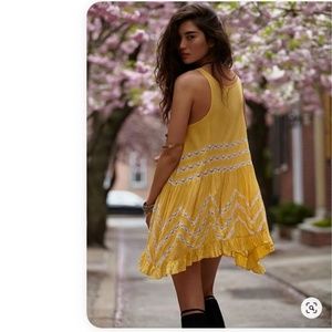 🌻FREE PEOPLE I Voile & Lace Trapeze Slip Dress